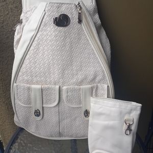 Brand New Tennis Racket White Backpack